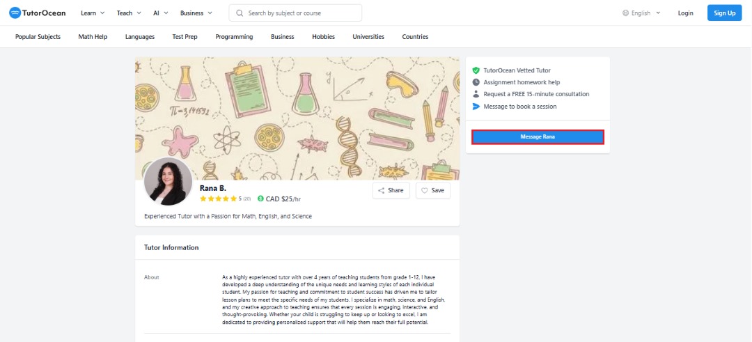 AI virtual tutor