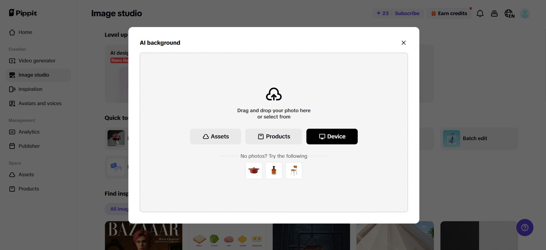 AI-powered background changer