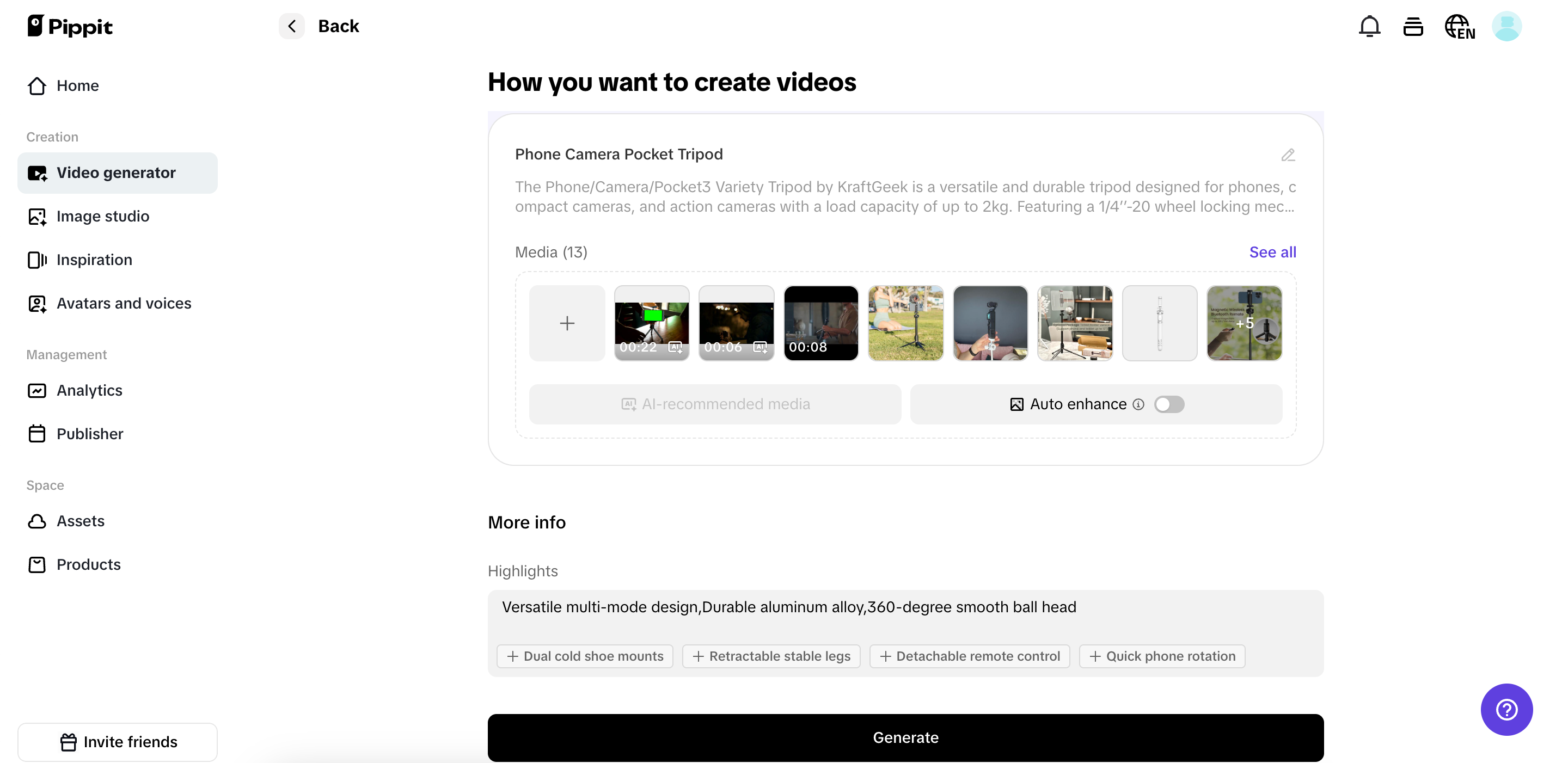 Adjust your product video's info