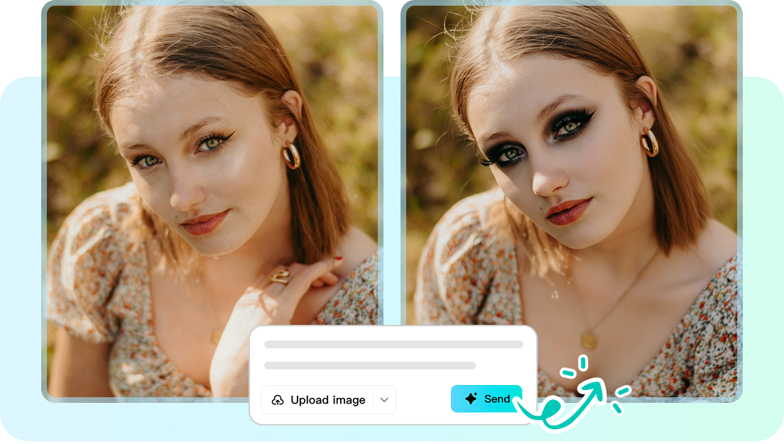 AI eye makeup and lashes