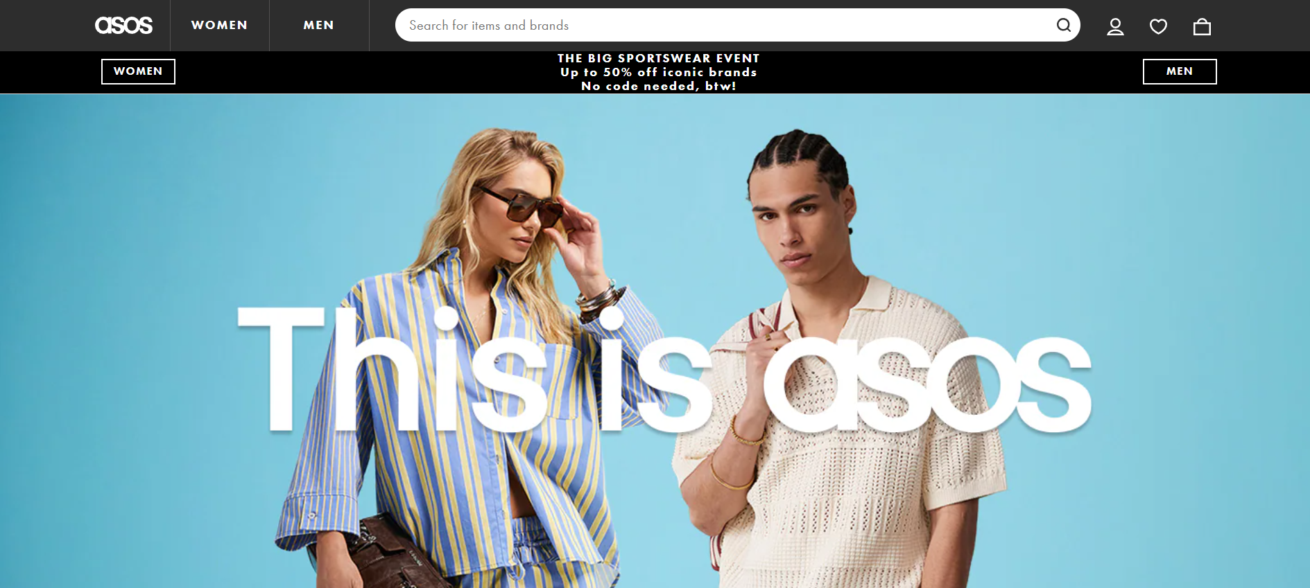 ASOS homepage