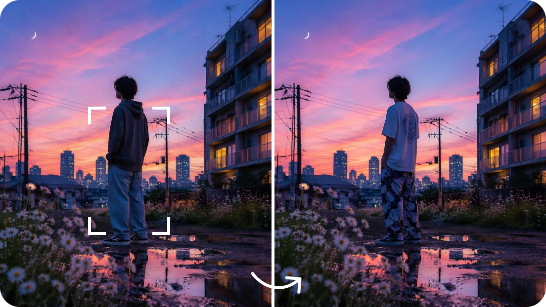 Seedream 5.0 Pro precision editing example changing selected clothing while preserving the scene