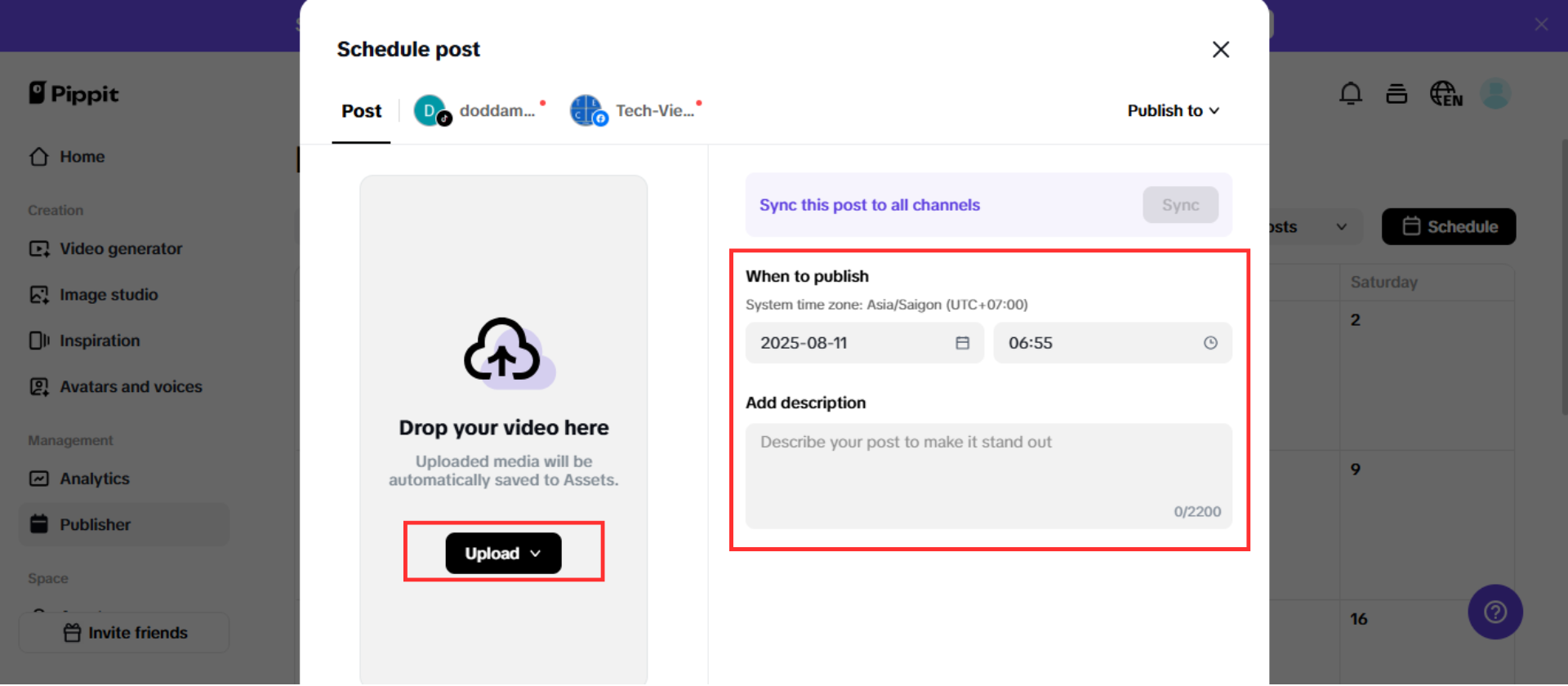 Schedule your content