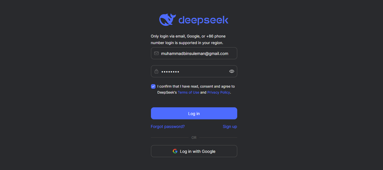 Truy cập trang web chính thức của DeepSeek
