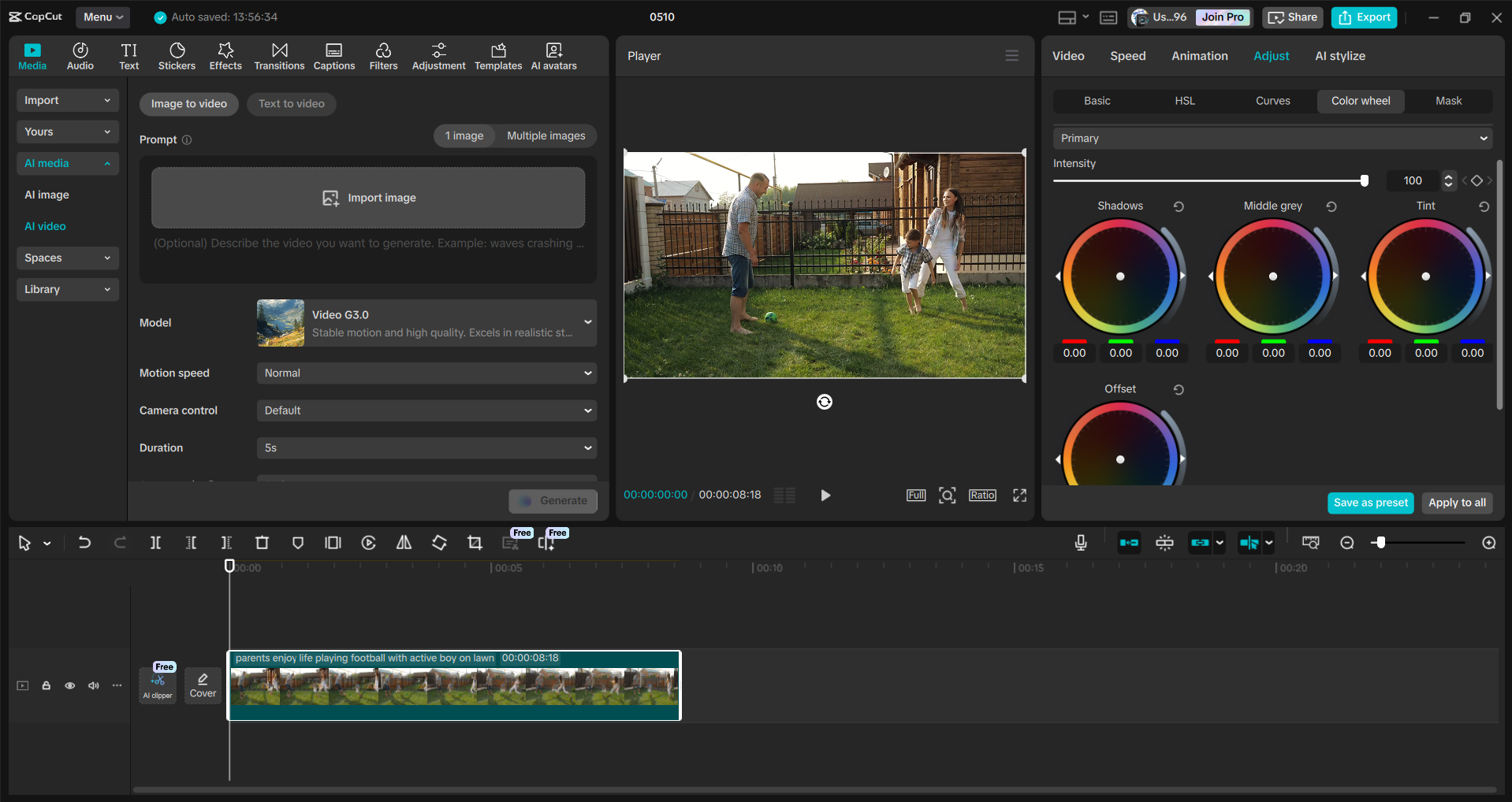 Schnittstelle des CapCut Desktop-Video-Editors - ein effizienter KI-Foto-Video-Maker