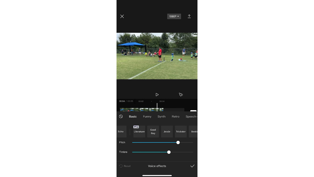 Die Benutzeroberfläche der mobilen App von CapCut