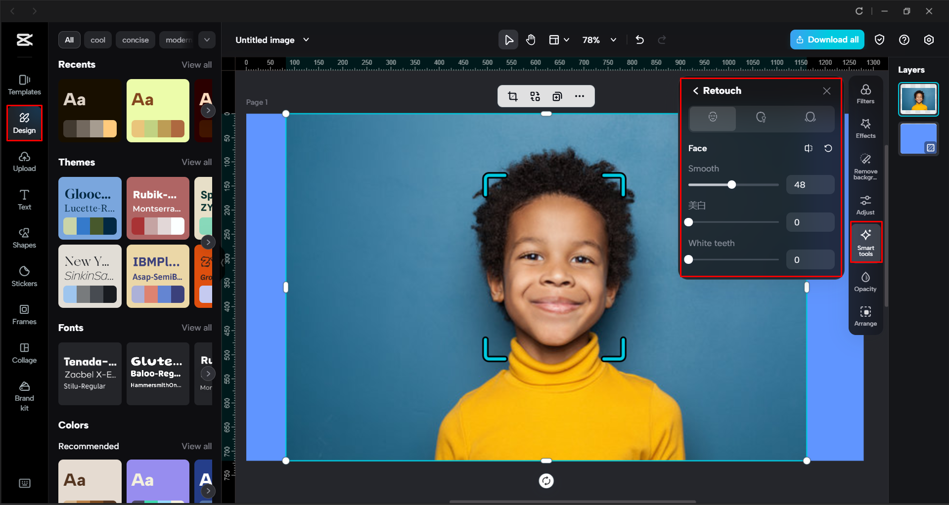 Editing the image with AI tools in the CapCut desktop video editor