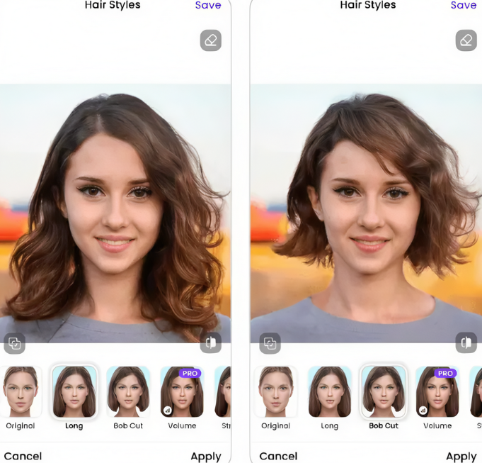 Penukar gaya rambut AI FaceApp