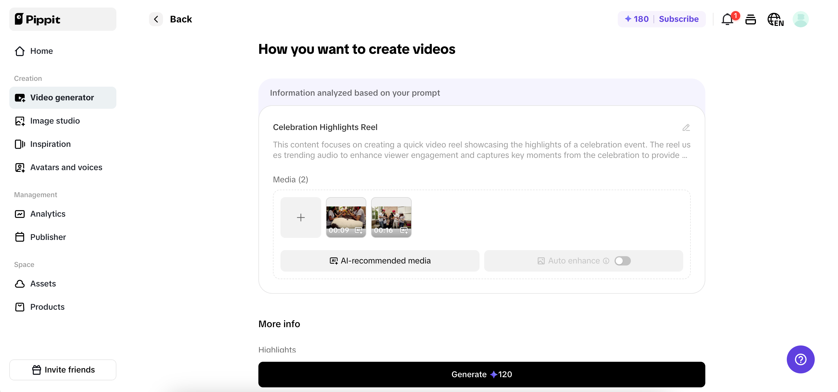 Generate your story content