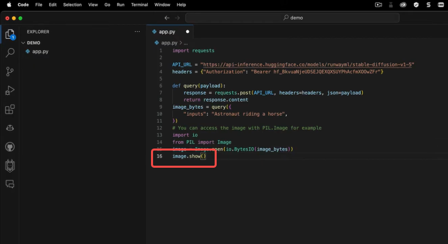 Input the code