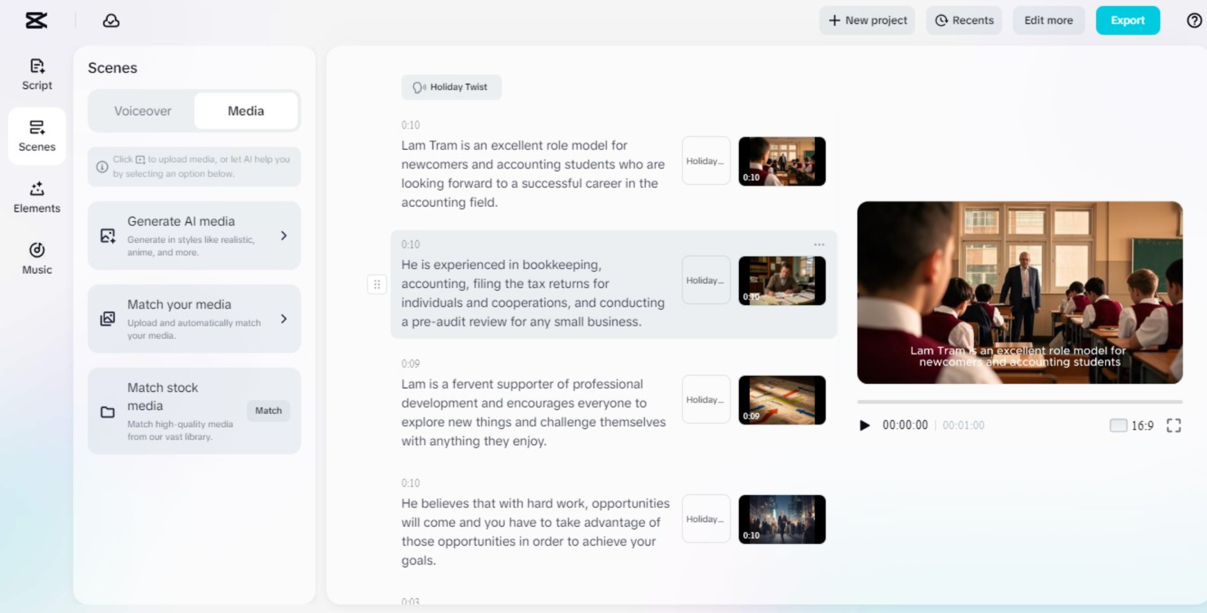 Die Schnittstelle des CapCut Desktop-Video-Editors
