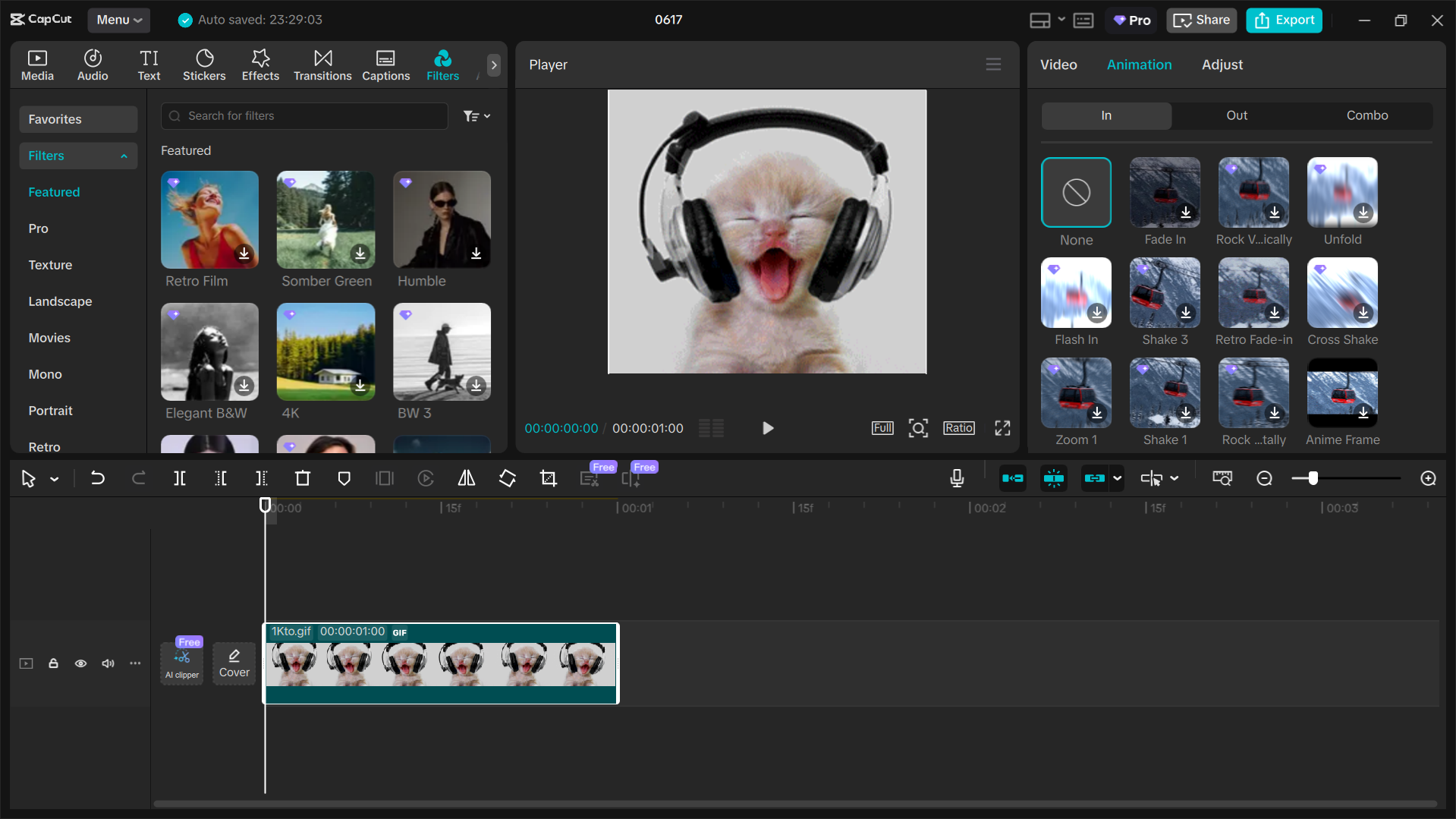 La interfaz del CapCut editor de video de escritorio - uno de los mejores creadores de GIF