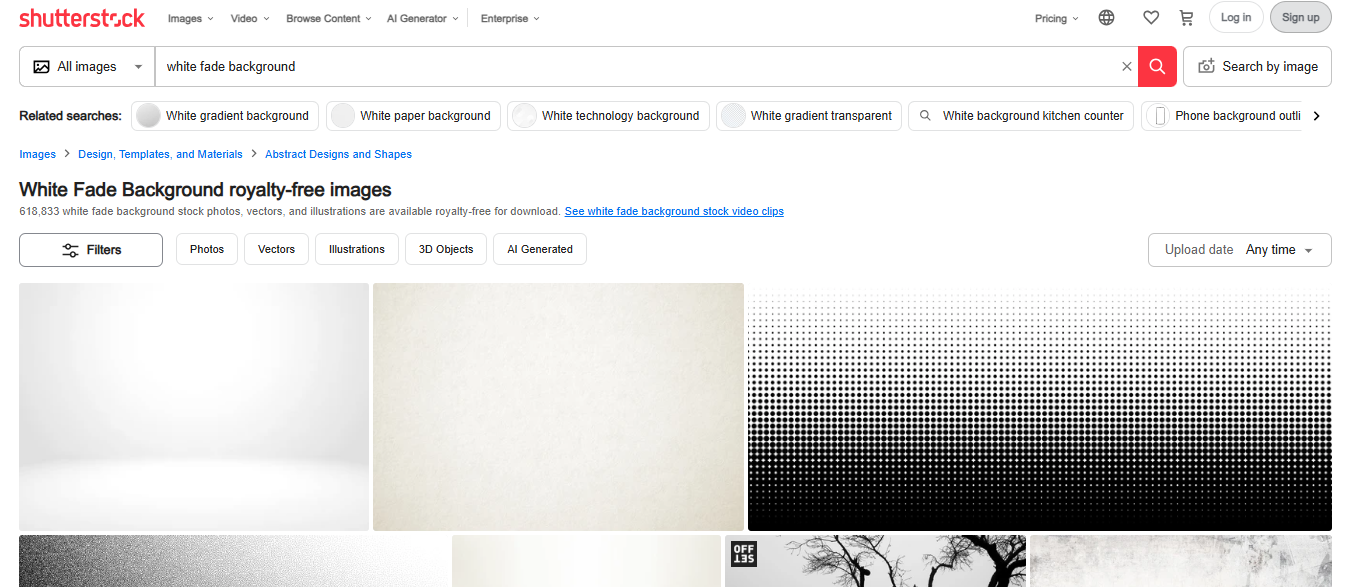 Shutterstock interface
