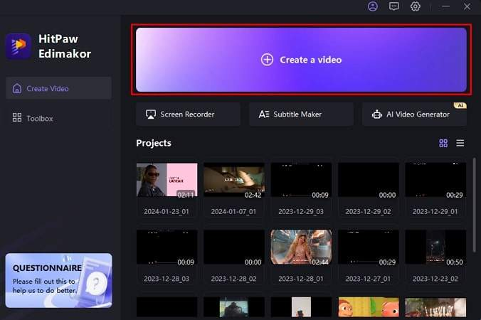 Interface do Vizard - o conversor de vídeo para vídeo com IA mais apreciado