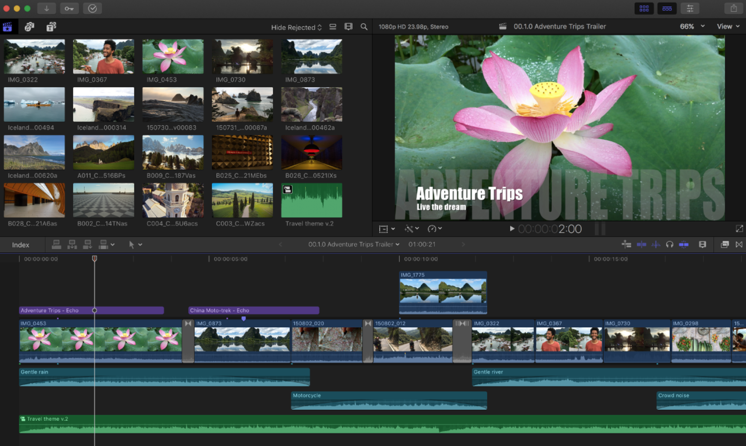 Schnittstelle von Final Cut Pro