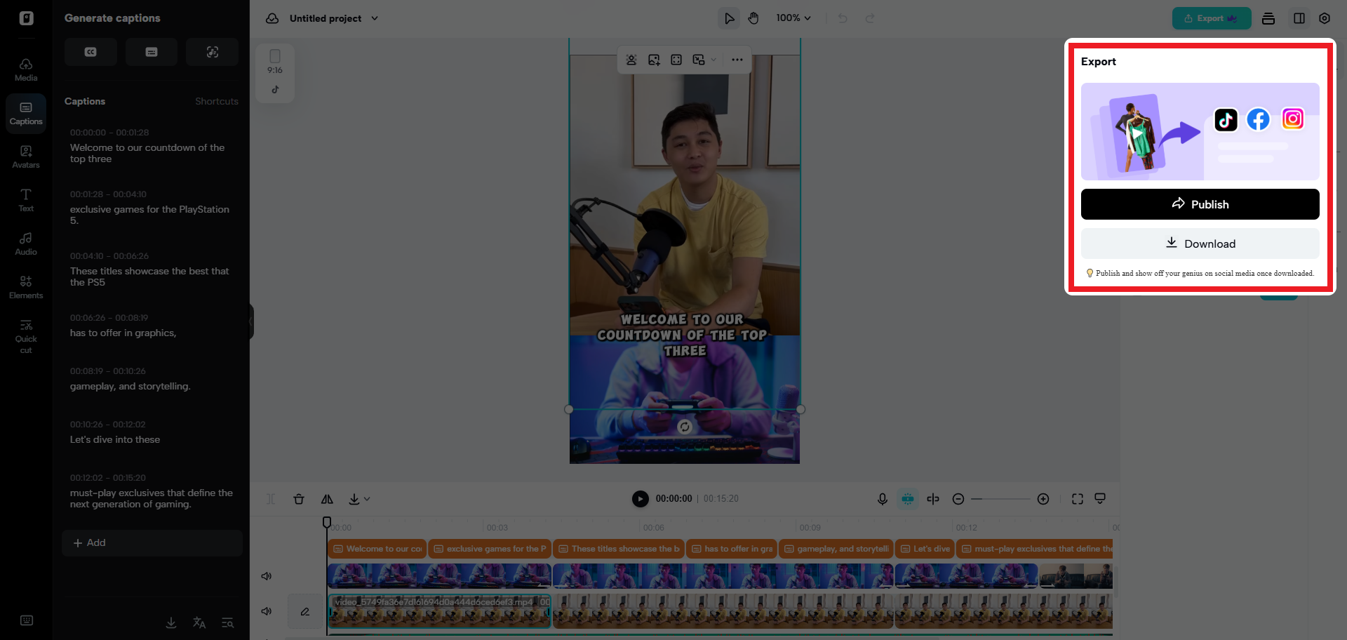 Export your video