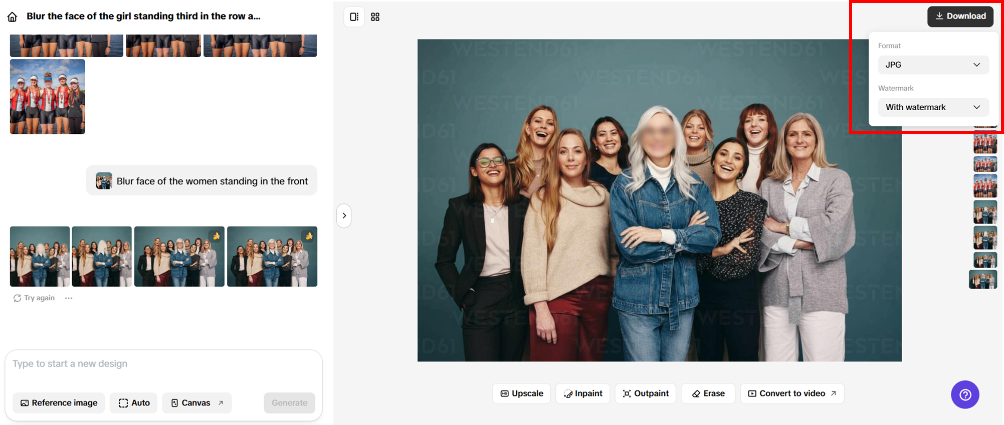 Export images in different formats
