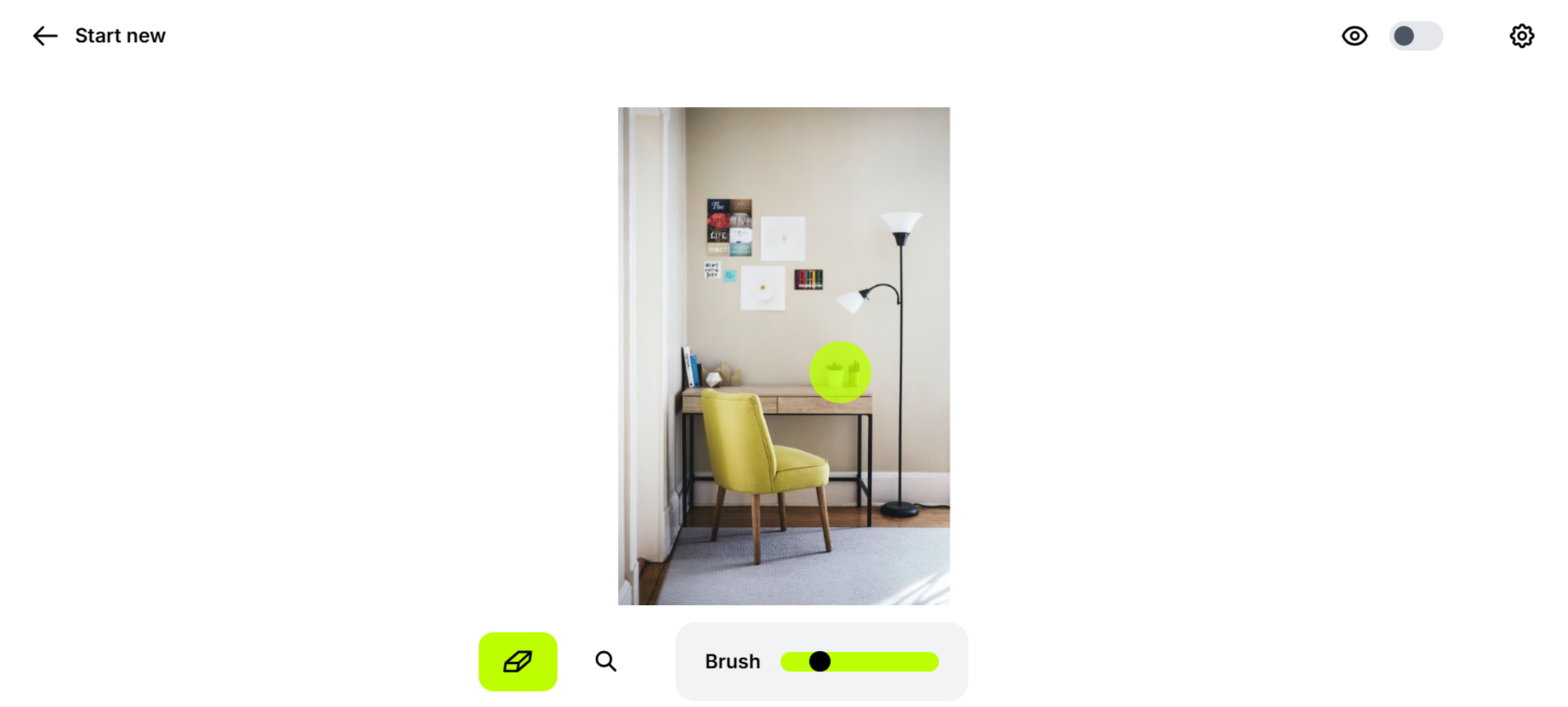 Interface de Cleanup Pictures - une gomme photo facile à utiliser et gratuite