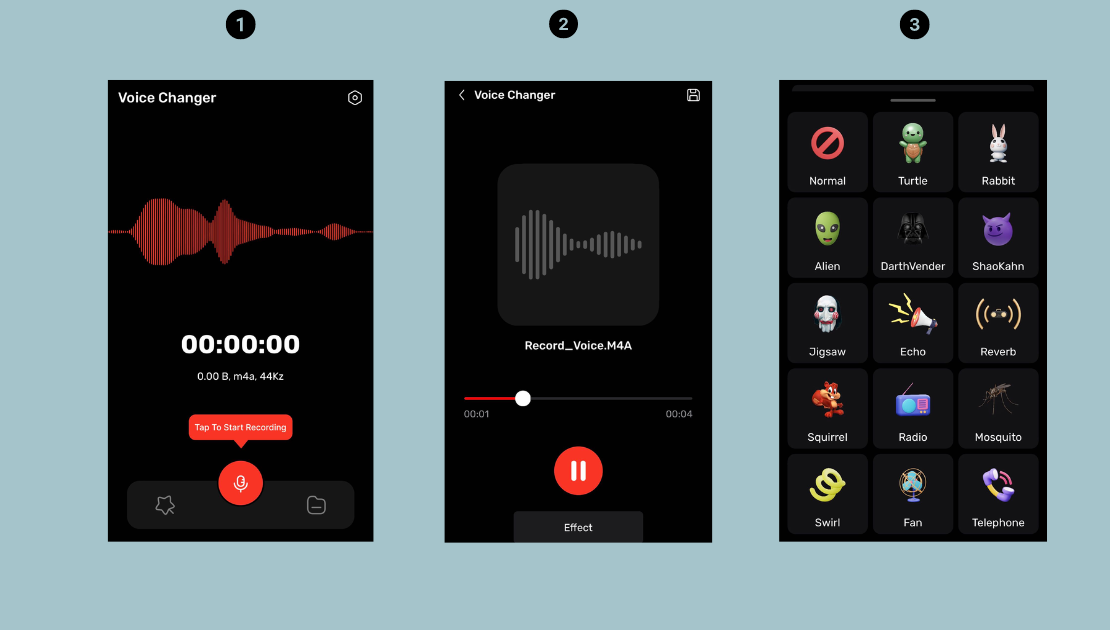 Voice changer effects