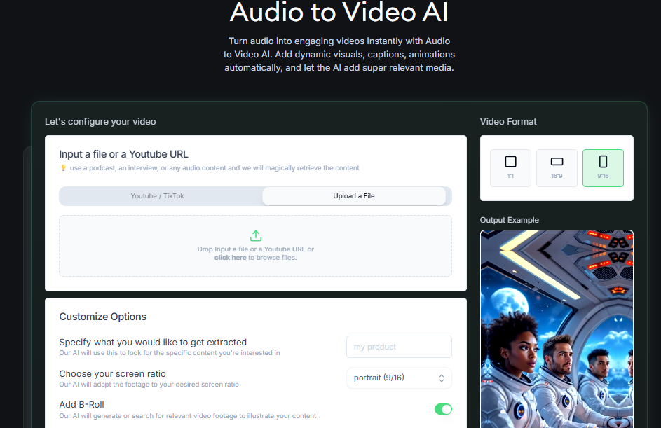 Revid.ai audio to video