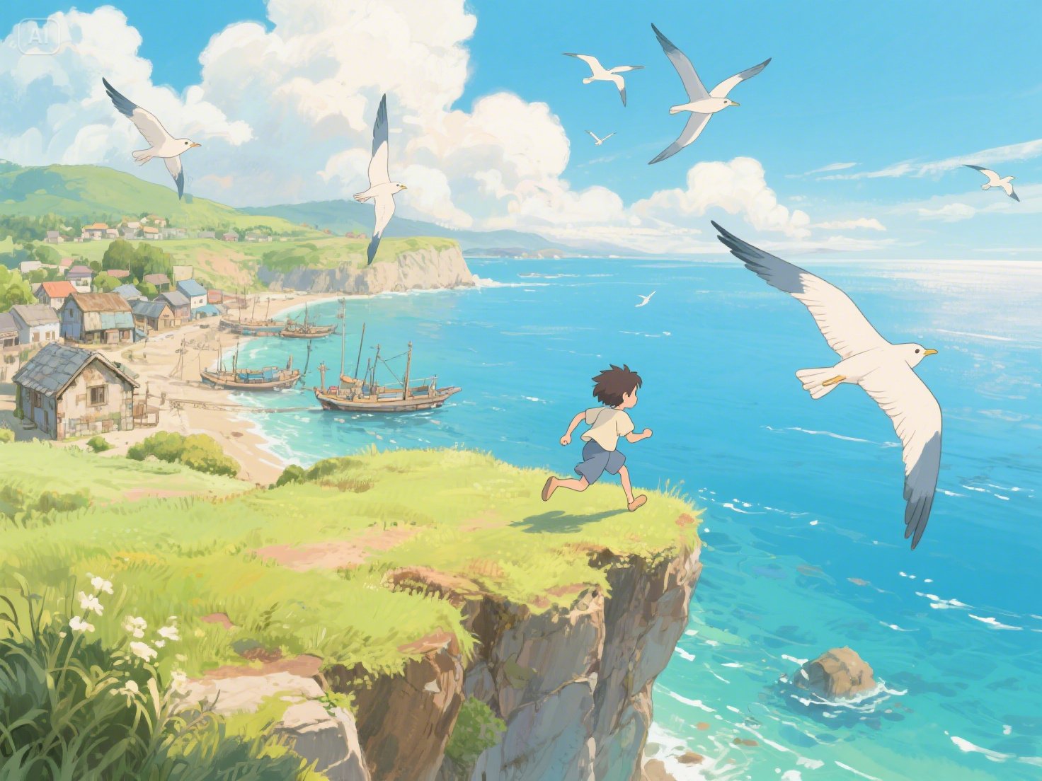 Çevrimiçi ücretsiz ghibli ai jeneratörü ile sahil macerası