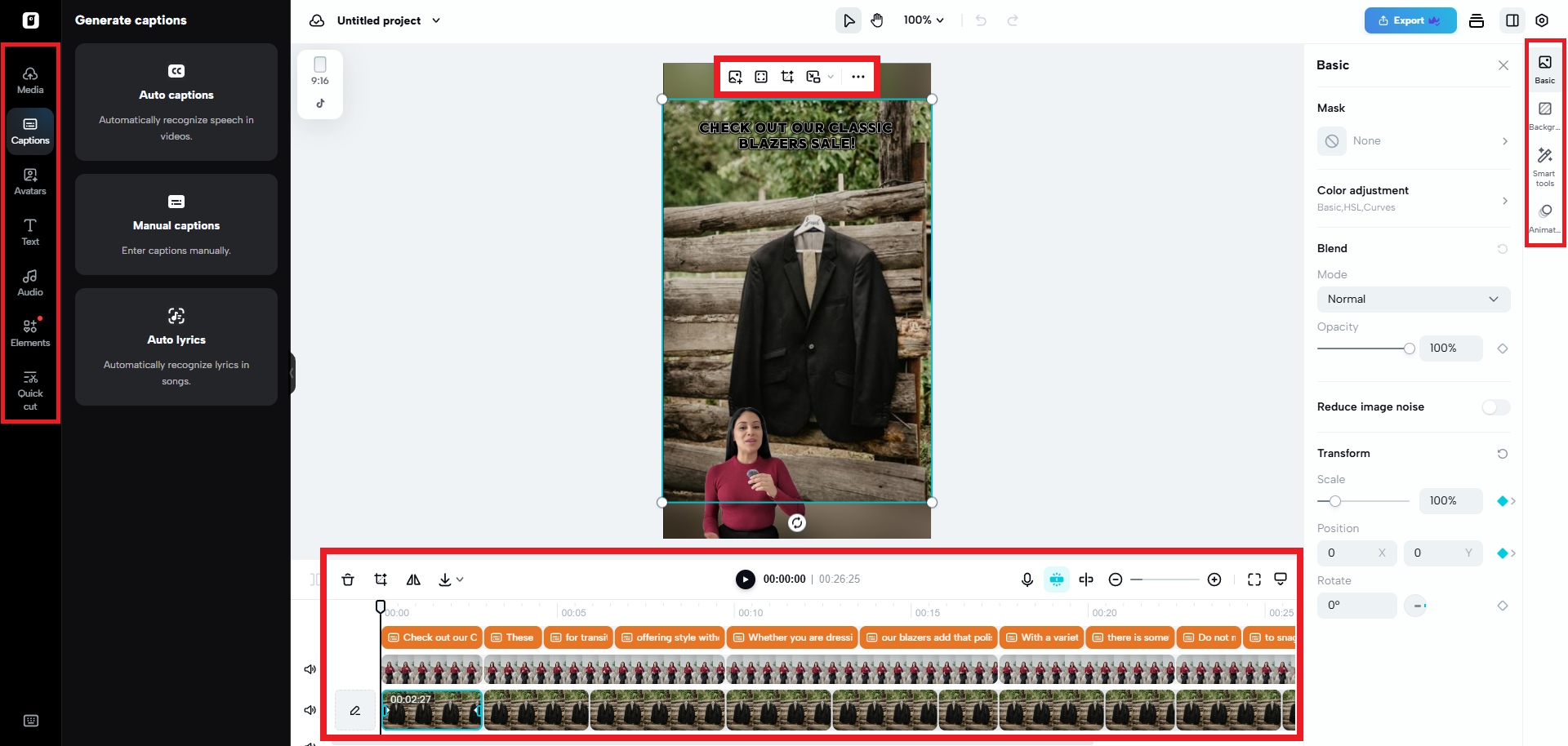 Pippit's edit more interface