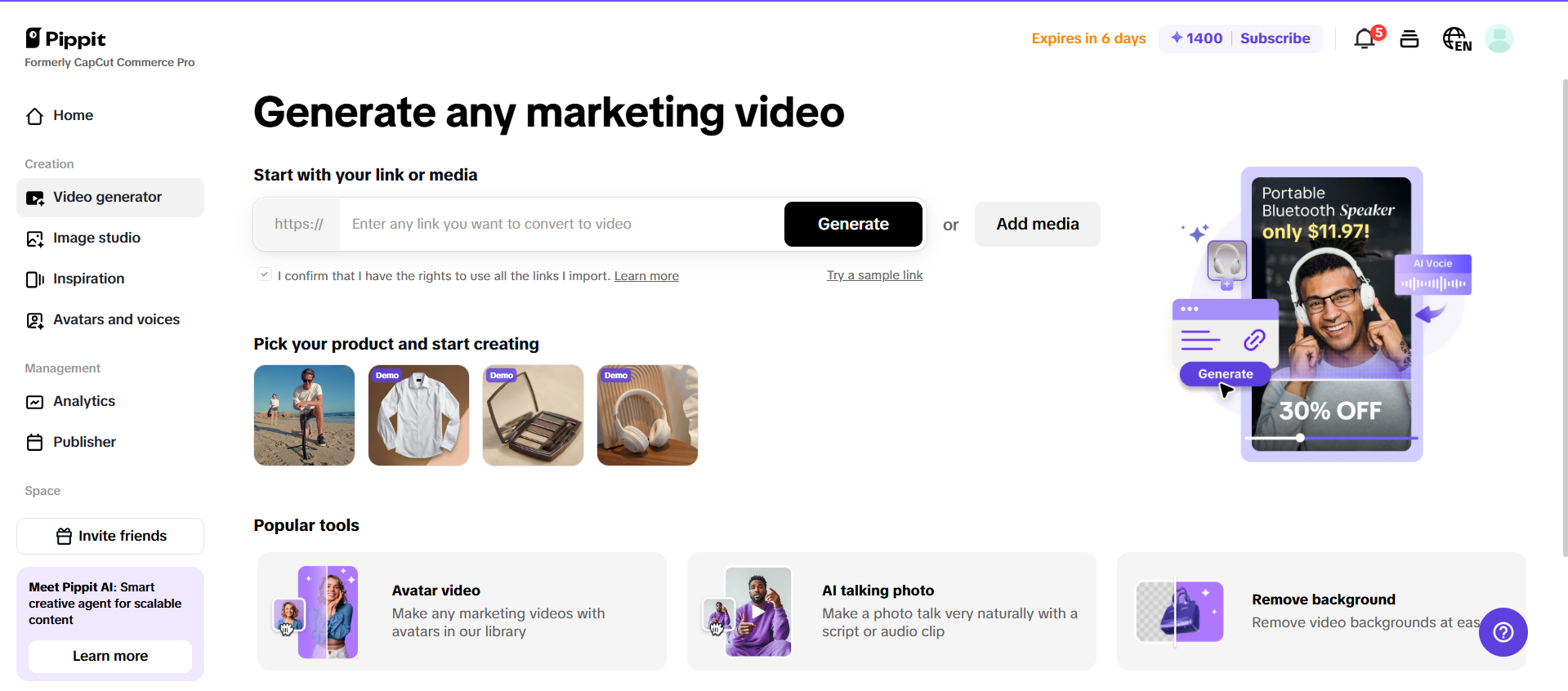 One-click video feature