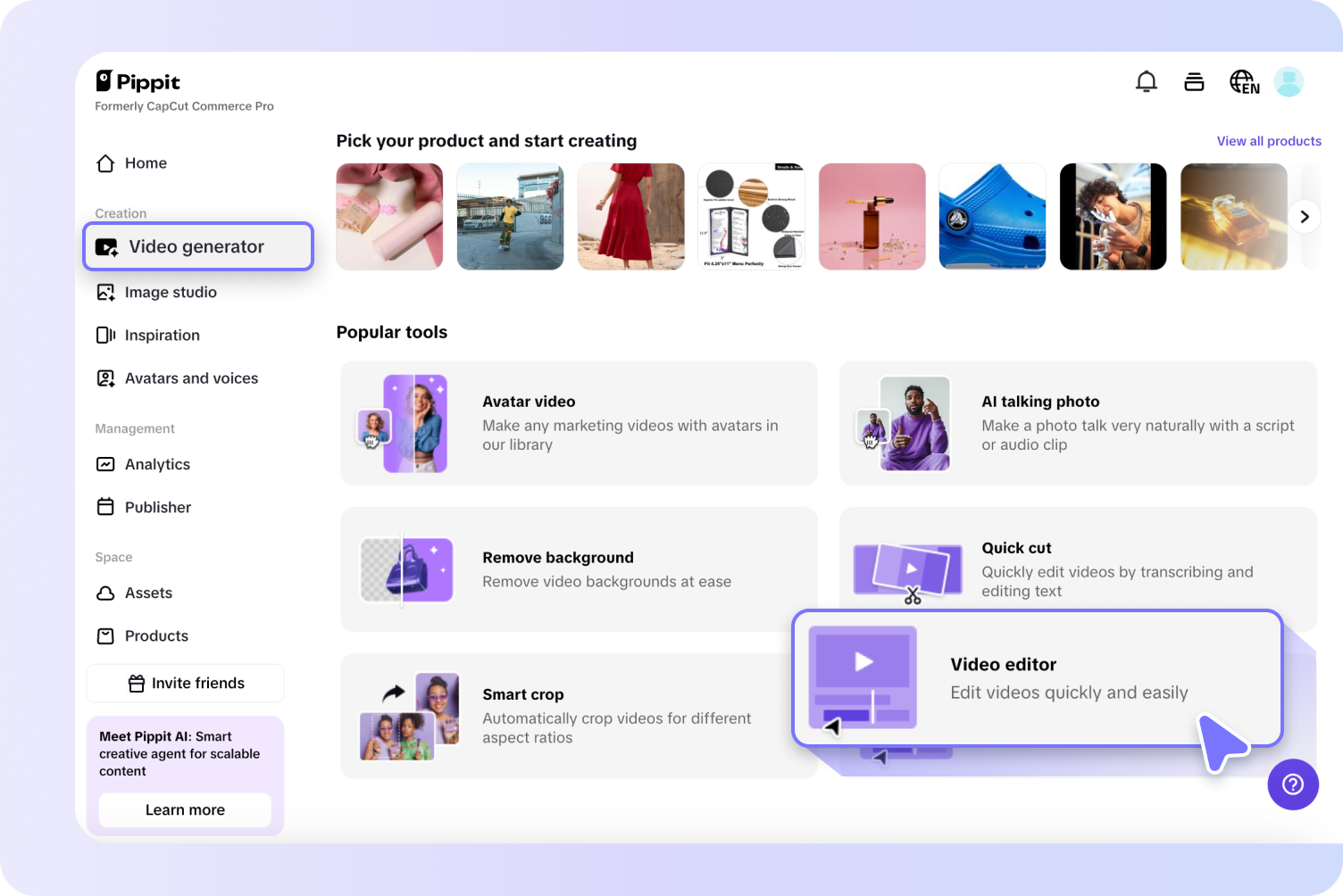 Navigate to Video editor