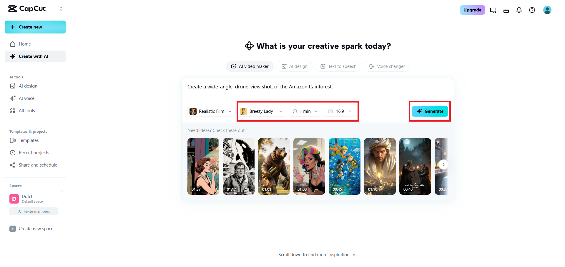 Generate your video
