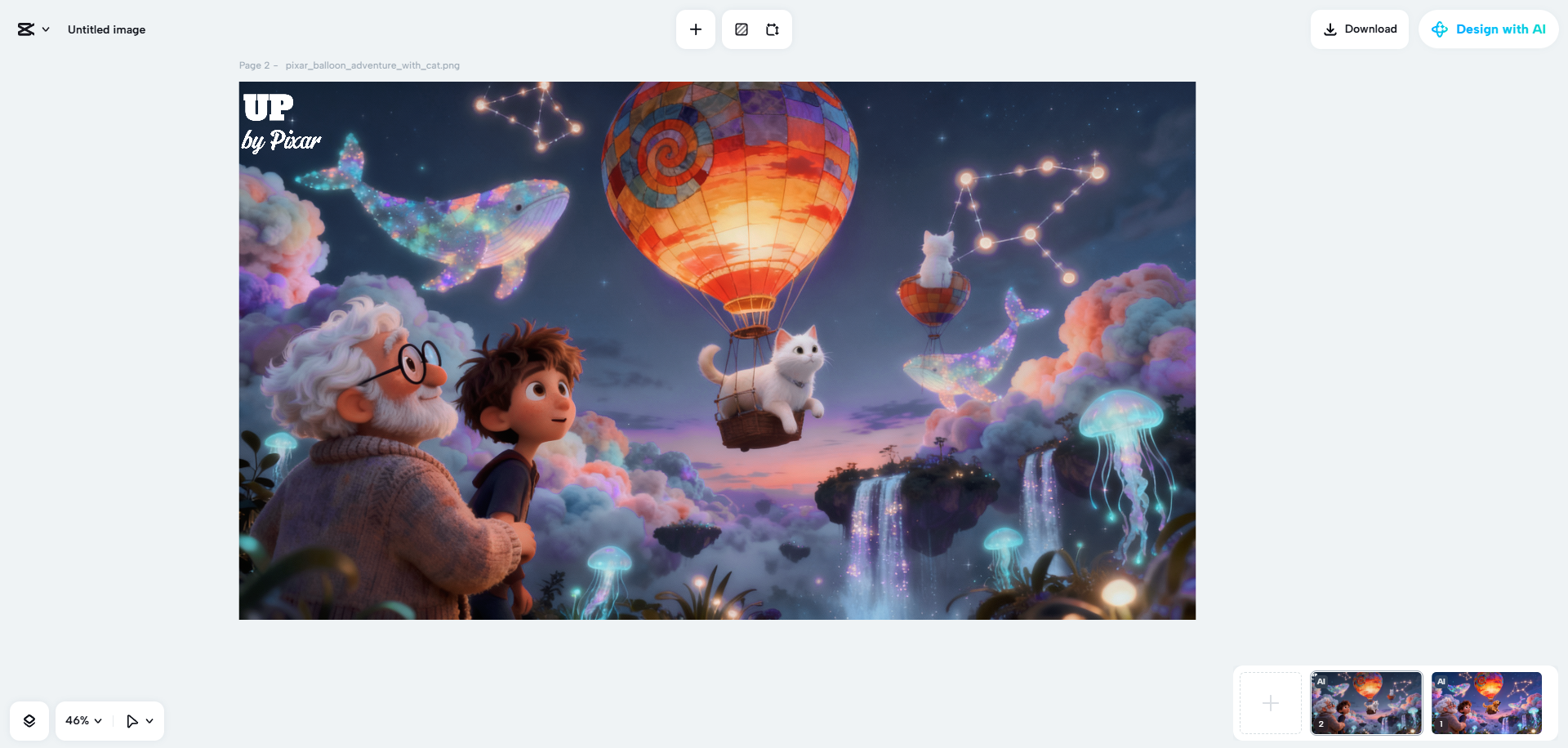 CapCut Web's AI design feature in action