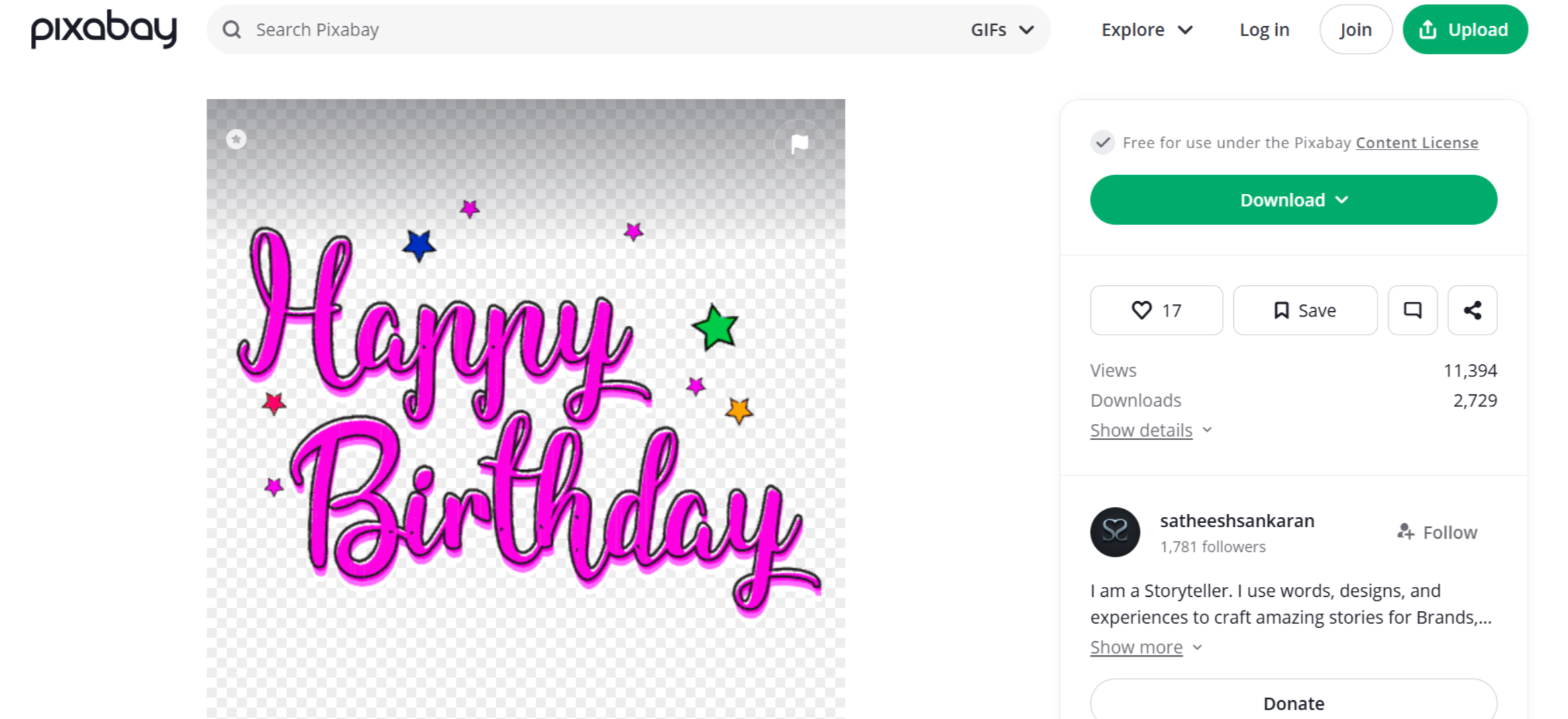 Pixabay - the best tool to download happy birthday GIFs for free