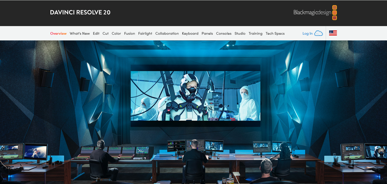 Interface of DaVinci Resolve