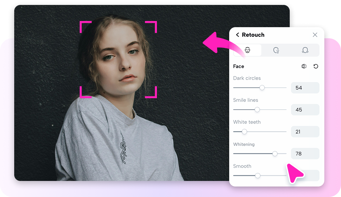 Smart AI retouch feature