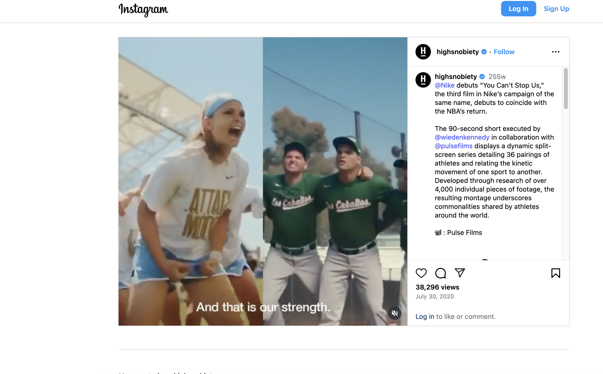 Nike — "You Can't Stop Us"