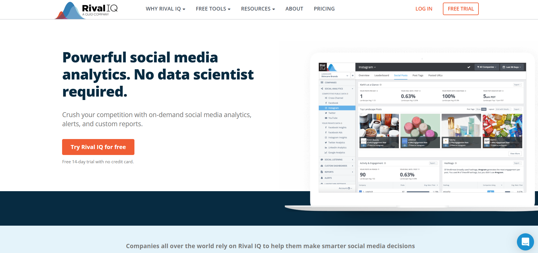 Rival IQ homepage