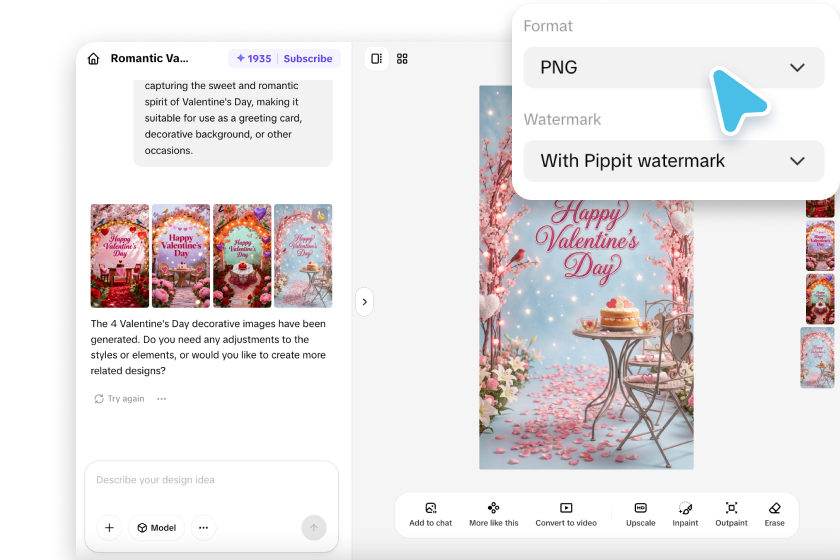 バレンタインカードを保存