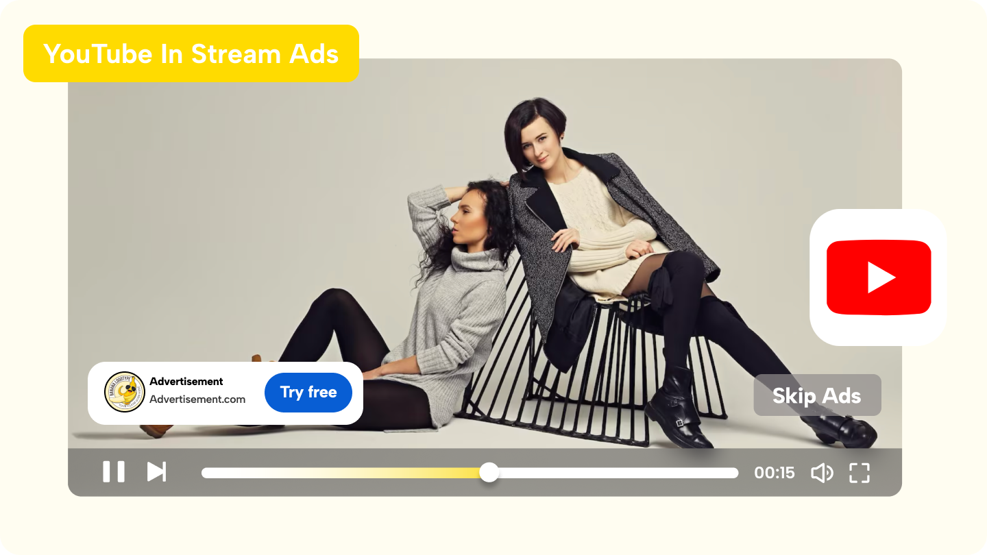 annunci in-stream di YouTube