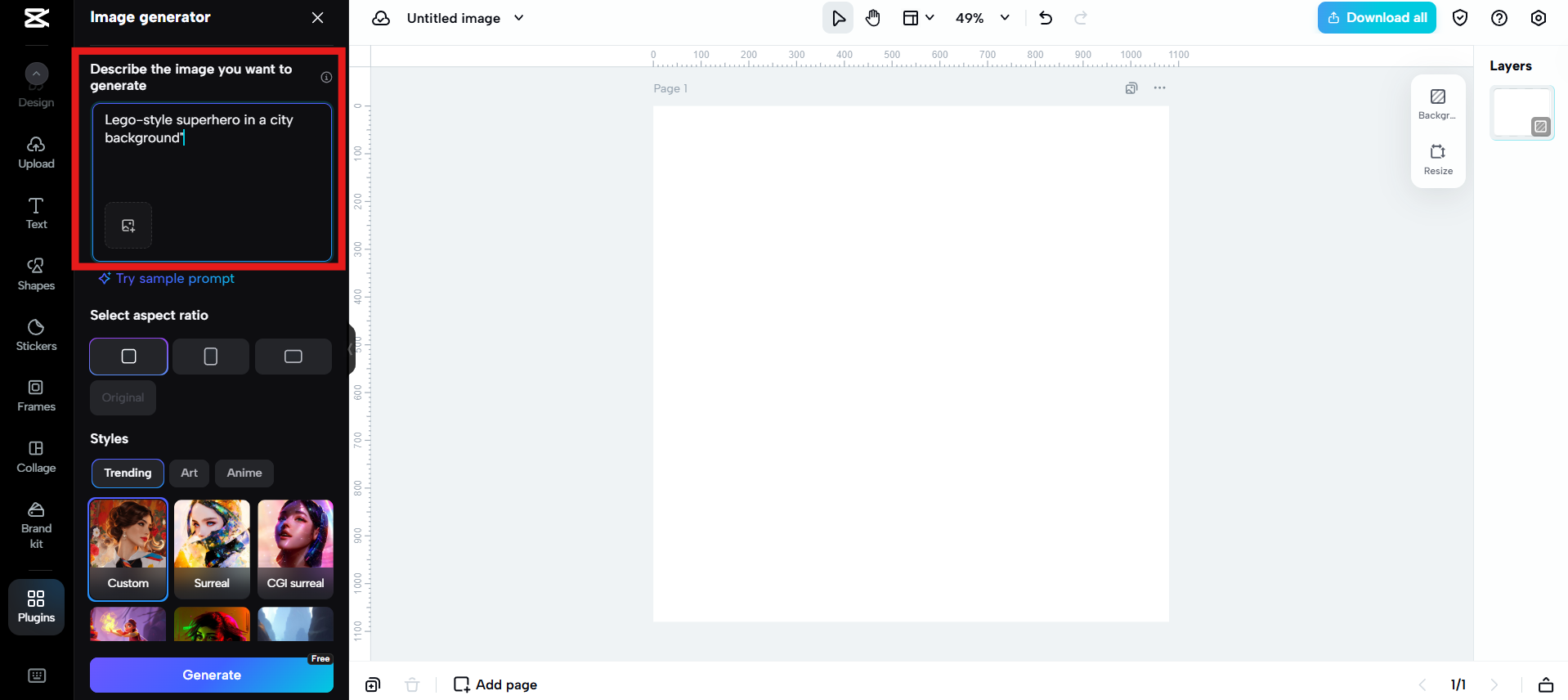Input prompt or upload a reference
