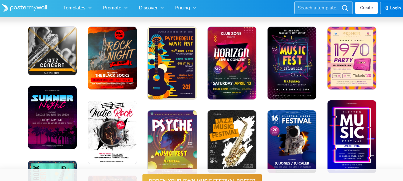 PosterMyWall – Musiikkifestivaalijulistemalli