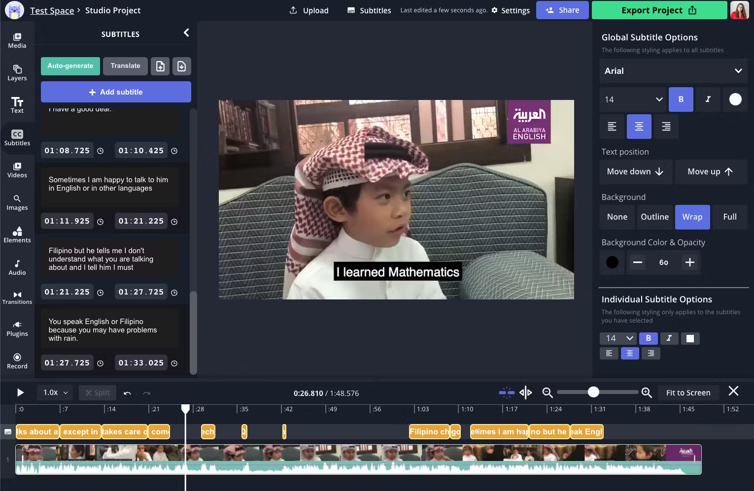 Antarmuka Kapwing - editor video Reddit gratis lainnya