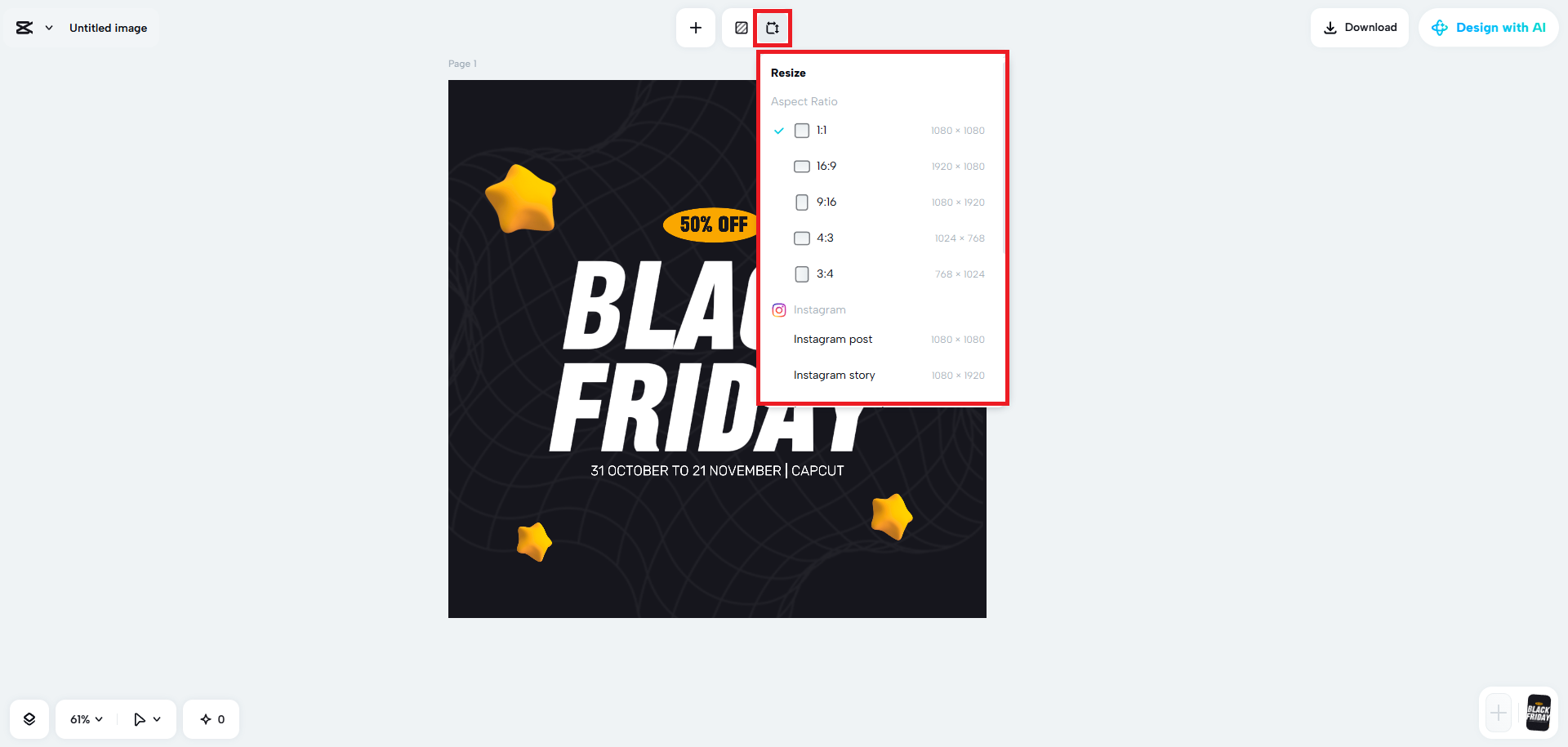 Change your ad's aspect ratio
