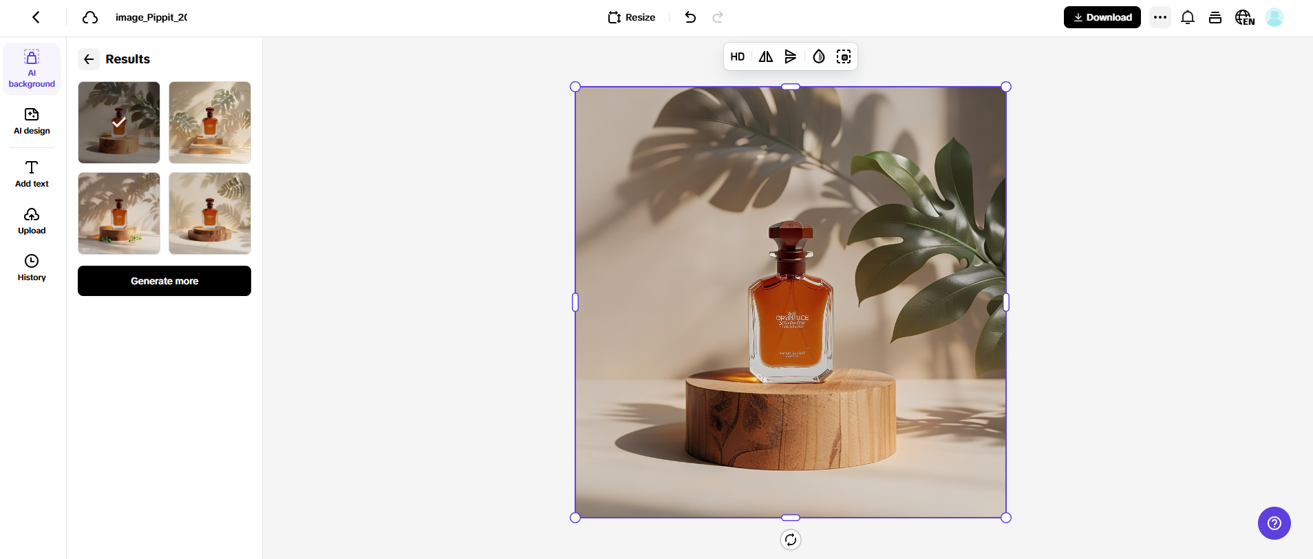 Vytvořit AI generované pozadí
