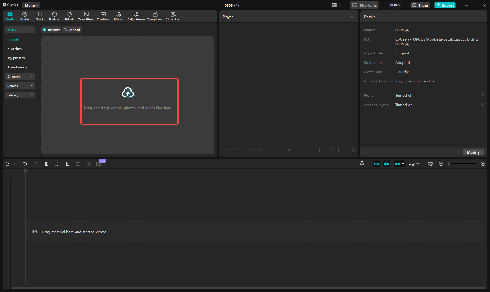 Import your media files