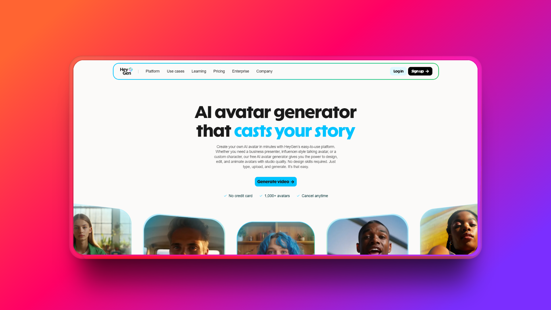 AI avatar generator oleh HeyGen