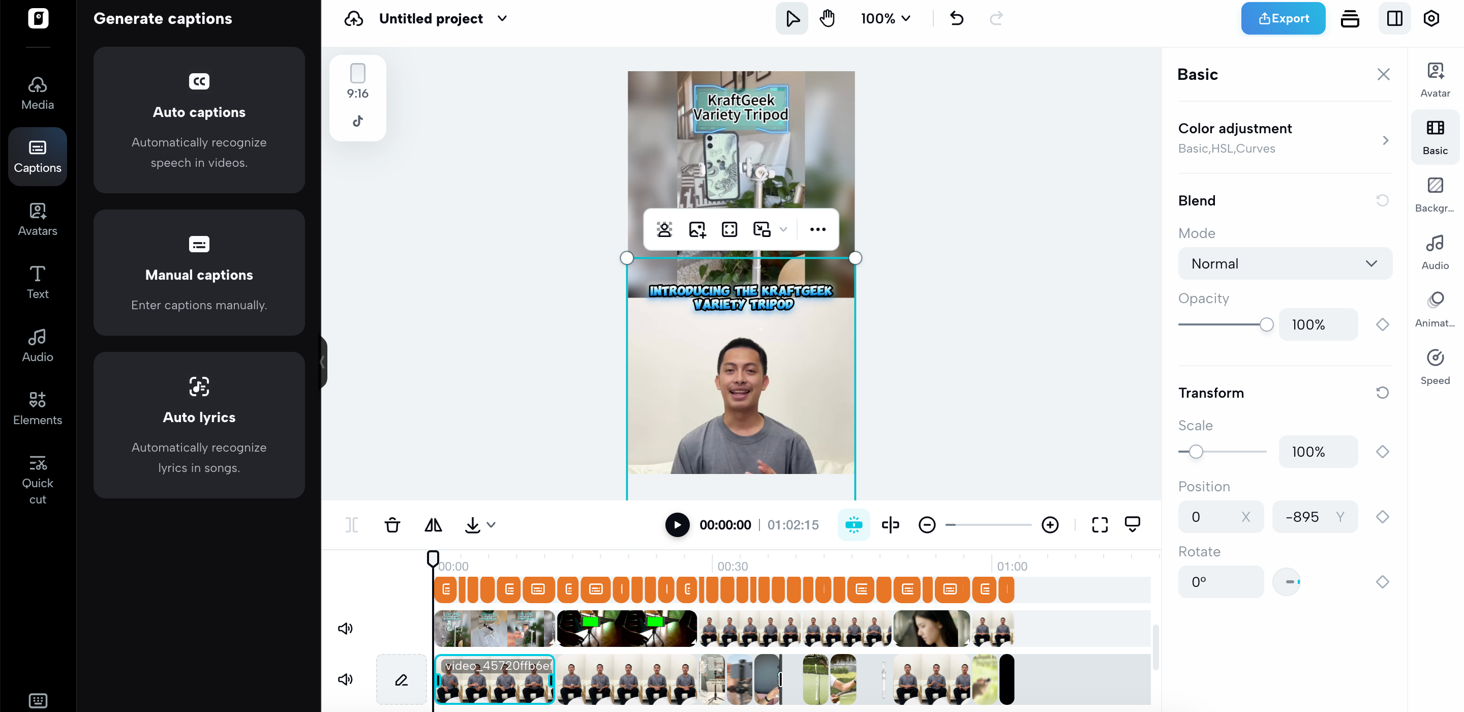 AI video editing for your video