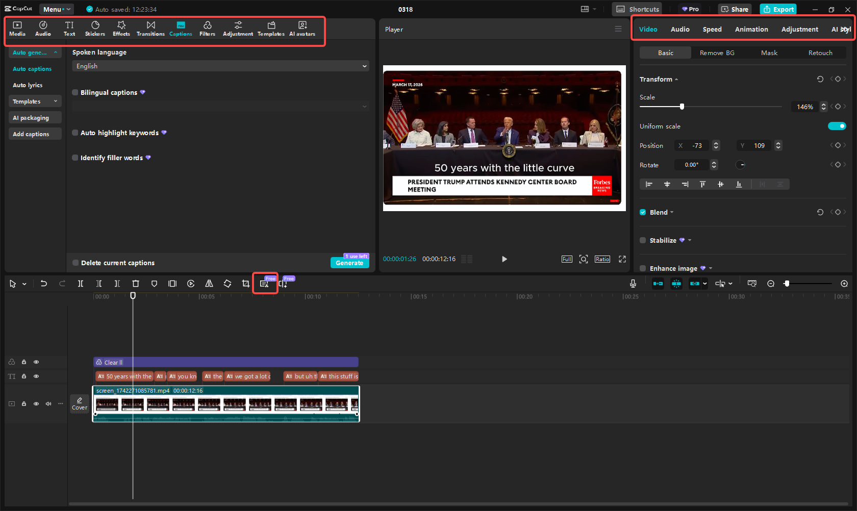 Edit the video/audio