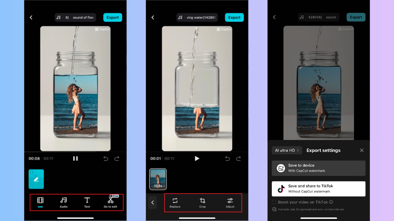 Export and share video