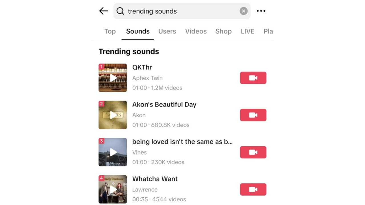 Trendige Musik und Sound in TikTok