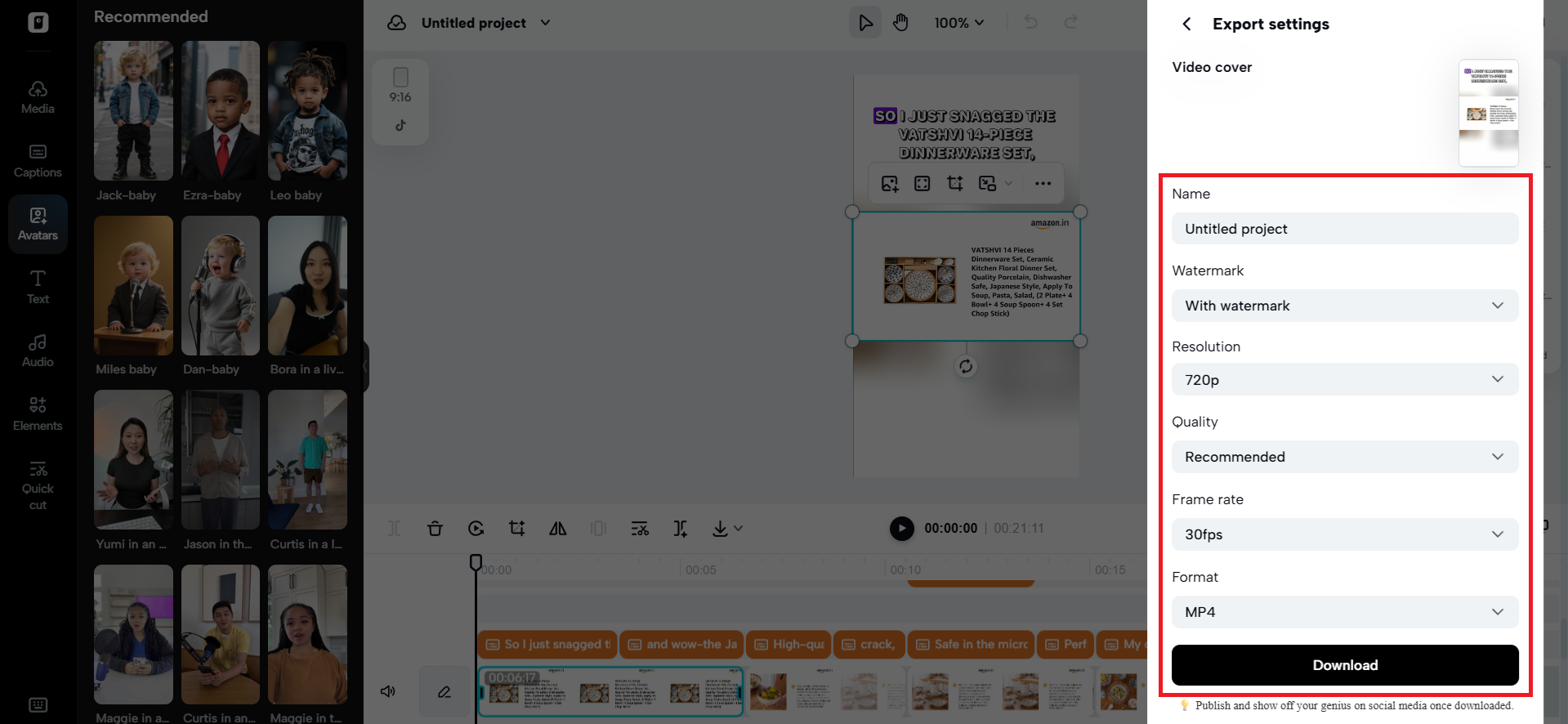 Export your video