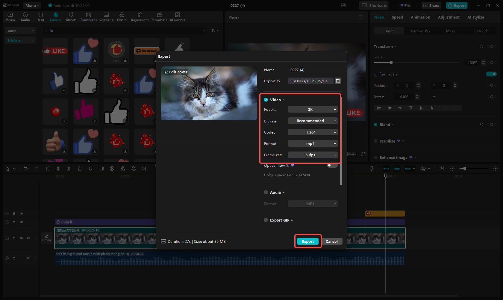 Export & share videos to YouTube
